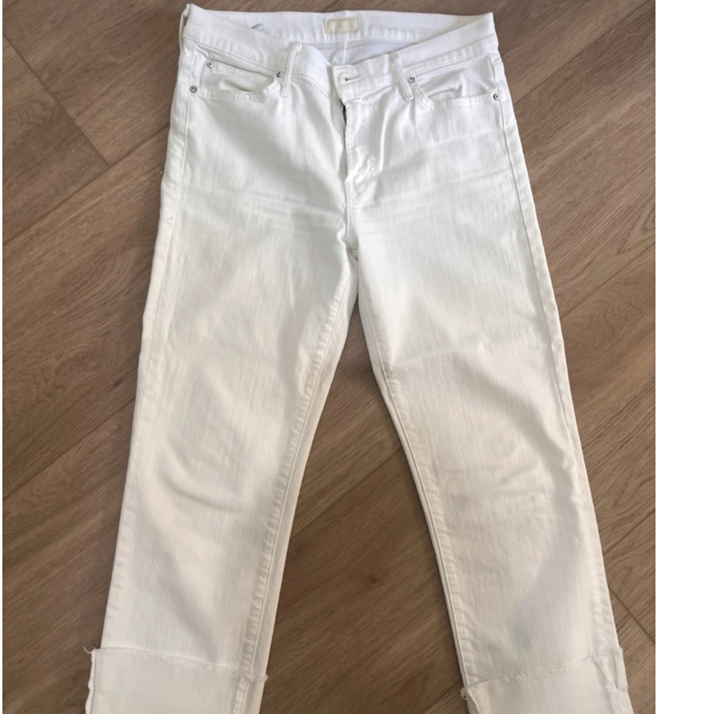 MOTHER White Denim Jeans
Rascal ankle snippet